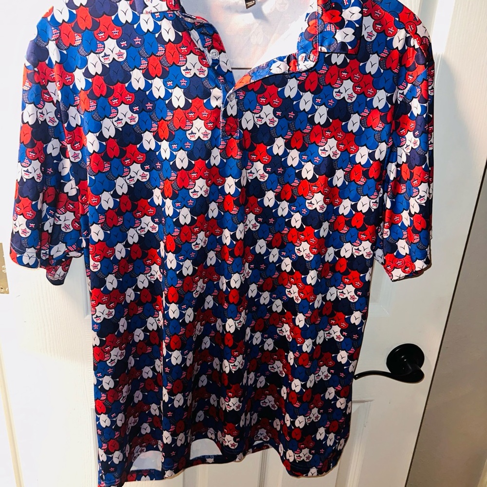 Bogey Stars Men xl patrotric Polo Shirt